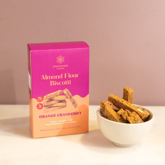 Atmosphere Studio Orange Cranberry Almond Flour Biscotti – Vegan & Gluten-Free