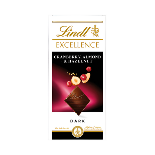 LINDT EXCELLENCE CRANBERRY ALMOND & HAZELNUT