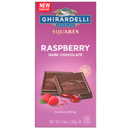 GHIRARDELLI SQUARES- RASPBERRY DARK CHOCOLATE