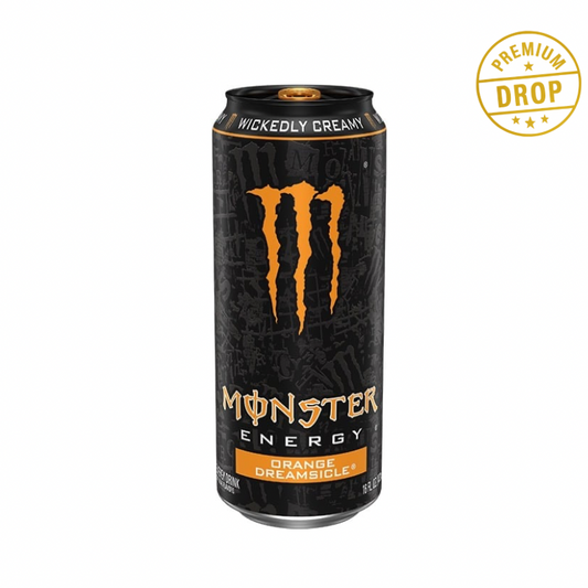 MONSTER ORANGE DREAMSICLE ENERGY DRINK ( BLACK TOP / ORANGE CAP)