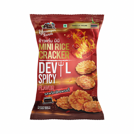YOUNGER FARMS DEVIL SPICY MINI RICE CRACKERS (🇹🇭)