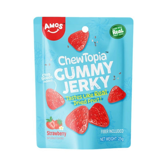 AMOS CHEWTOPIA STRAWBERRY GUMMY JERKY