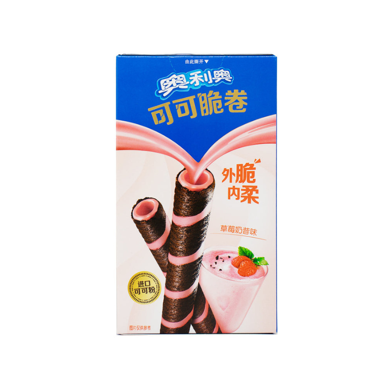 OREO STRAWBERRY MILKSHAKE COCOA CRISP ROLLS (🇨🇳)