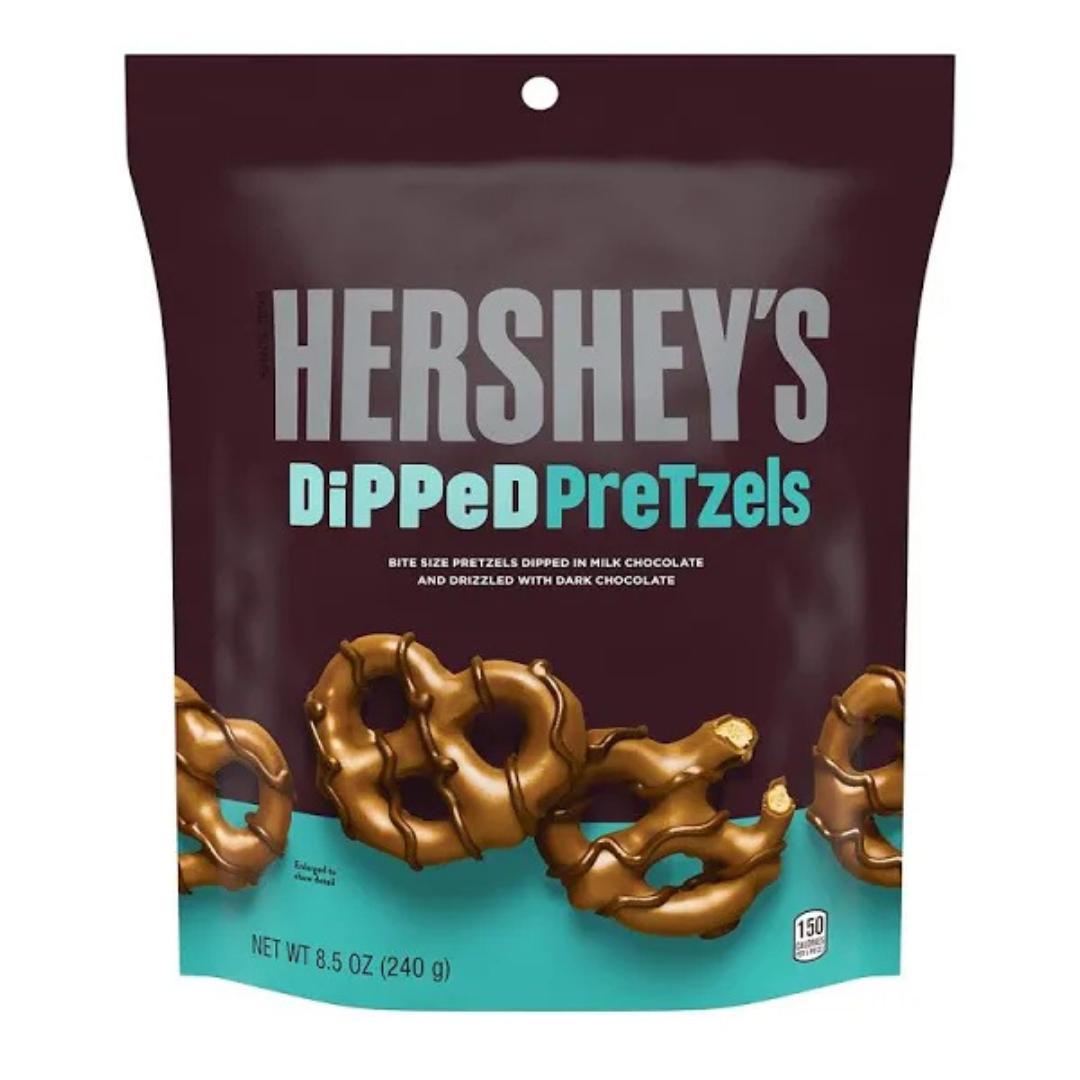 HERSHEY’s DIPPED PRETZELS DOUBLE CHOCOLATE