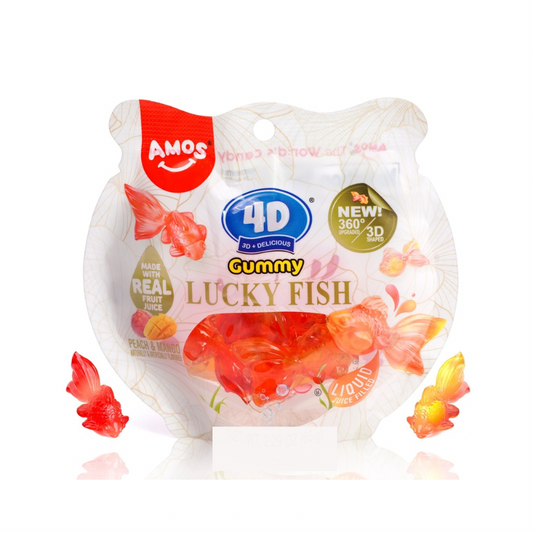 AMOS PEACH & MANGO 4D LUCKY FISH GUMMY