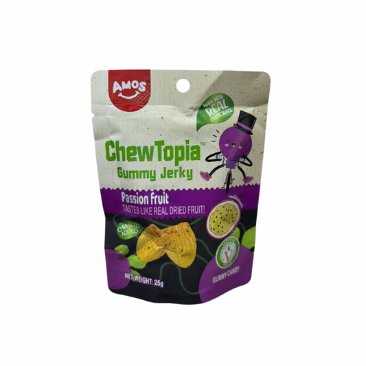 AMOS CHEWTOPIA PASSION FRUIT GUMMY JERKY