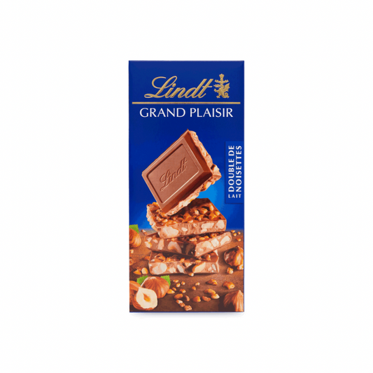 LINDT GRAND PLAISIR DOUBLE DE NOISETTES MILK CHOCOLATE