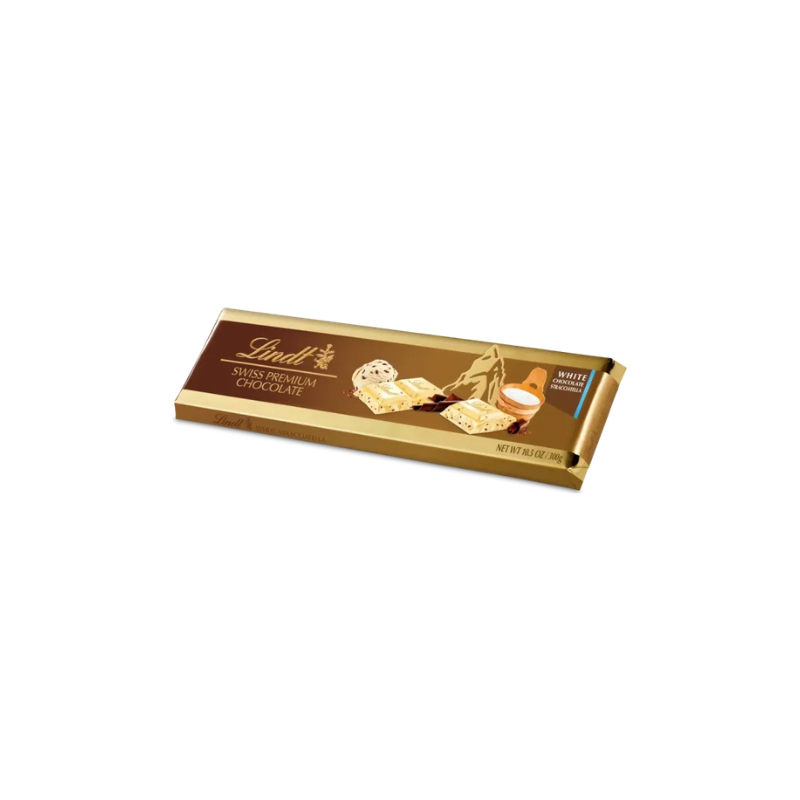 LINDT SWISS WHITE CHOCOLATE STRACCIATELLA PREMIUM CHOCOLATE