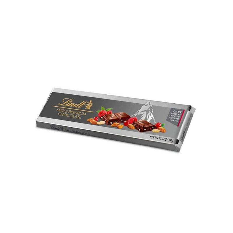 LINDT SWISS CRANBERRY RASPBERRY ALMOND PREMIUM DARK CHOCOLATE