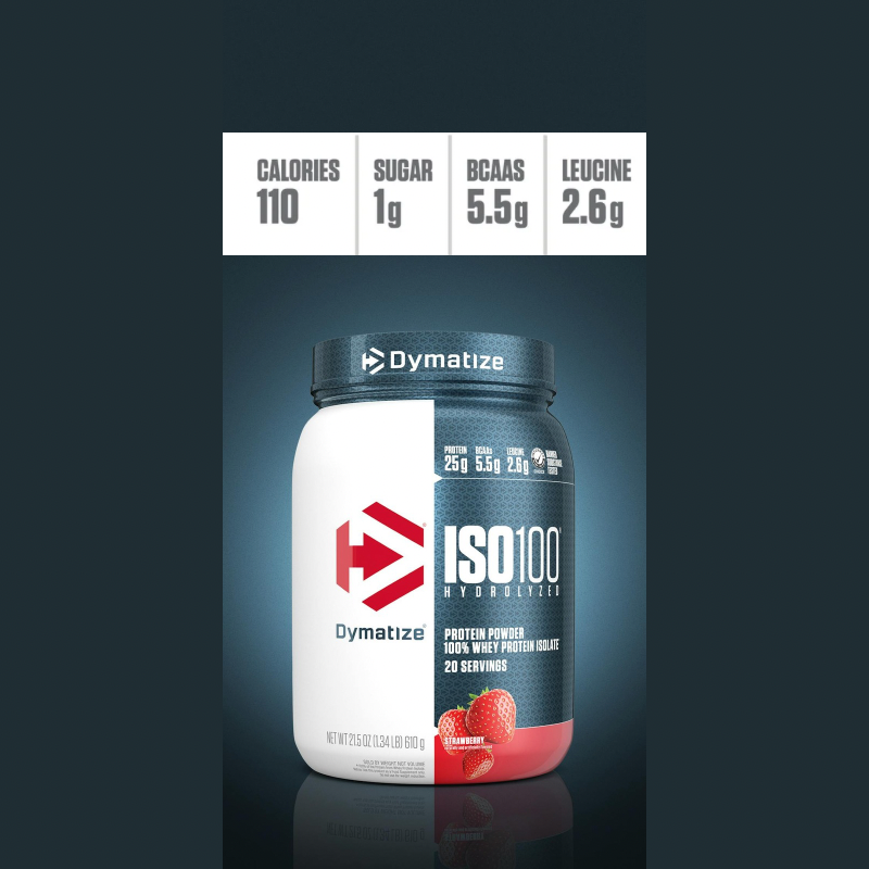 DYMATIZE ISO100 STRAWBERRY ISOLATE WHEY PROTEIN POWDER