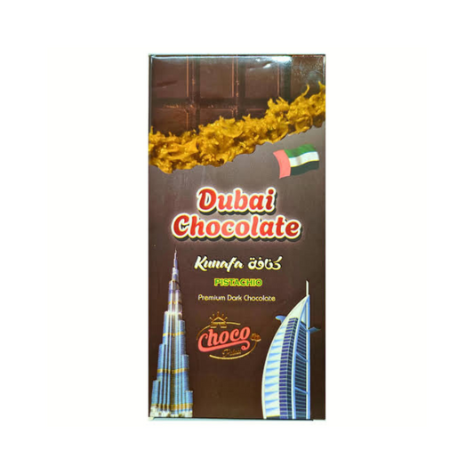 Choco Palace Dubai Kunafa Dark Chocolate – Arabic Dessert Chocolate Bar