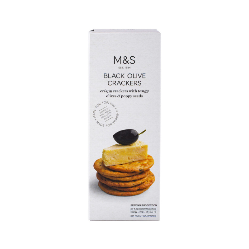 M&S BLACK OLIVE CRACKERS