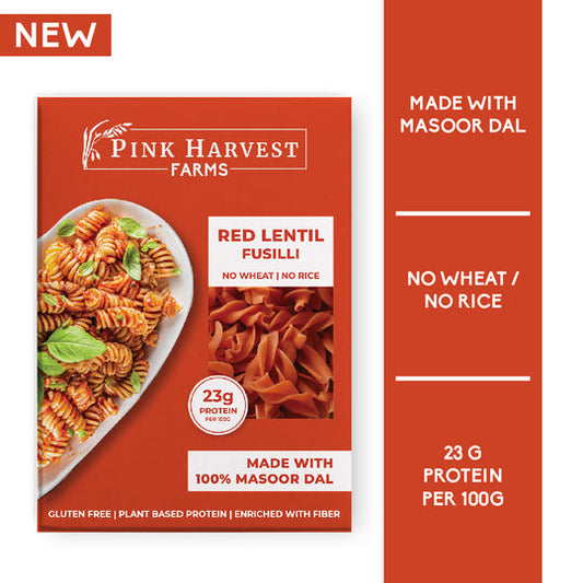 PINK HARVEST RED LENTIL FUSILLI (GLUTEN FREE)