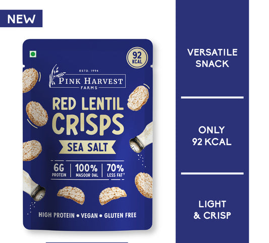 PINK HARVEST RED LENTIL CRISPS SEA SALT