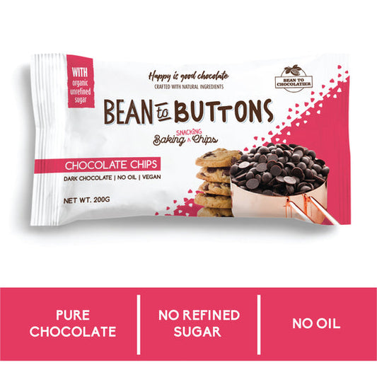 PINK HARVEST BEAN TO BUTTON CHOCOLATE CHIPS