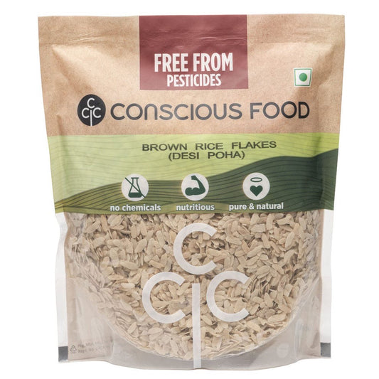 CONSCIOUS FOOD ORGANIC BROWN RICE POHA