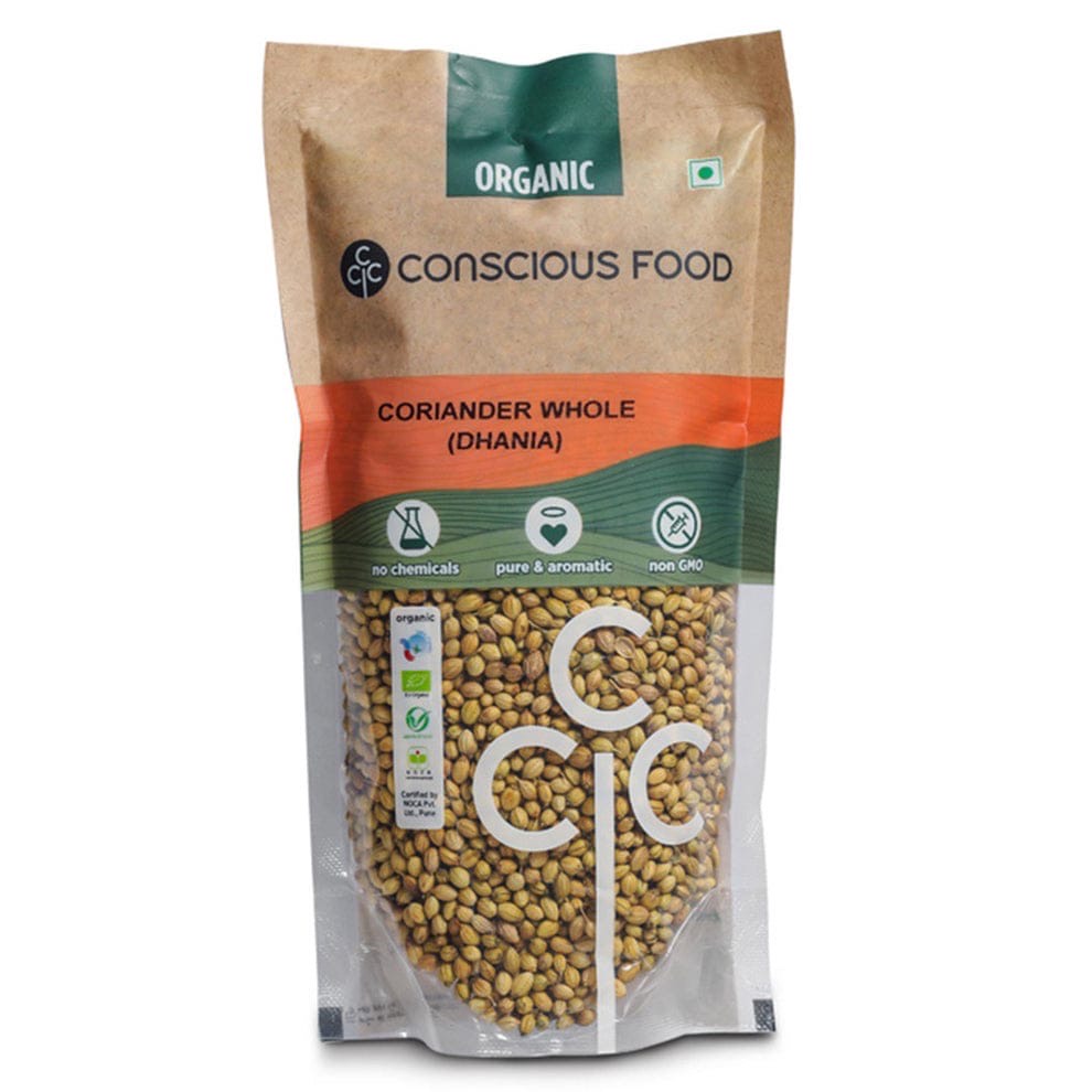 CONSCIOUS FOOD ORGANIC WHOLE CORIANDER (DHANIA)
